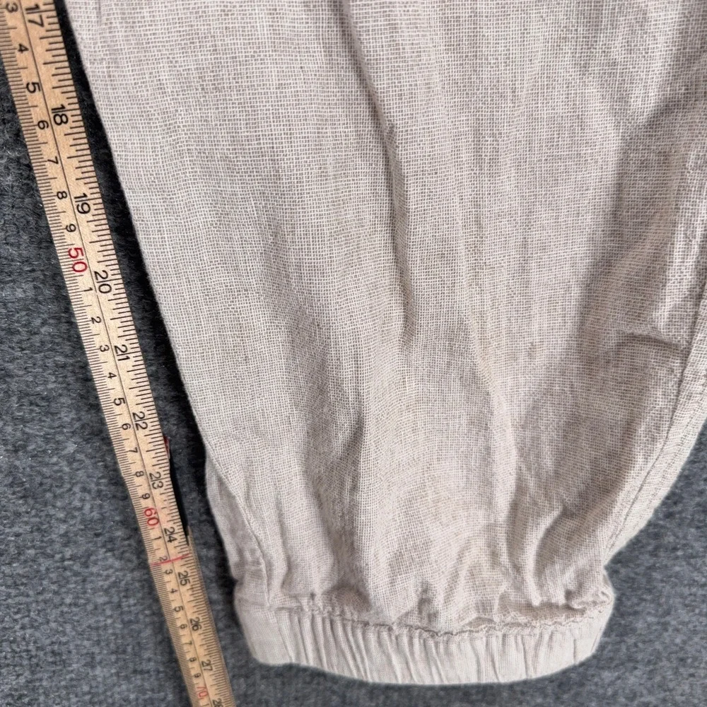 Abercrombie & Fitch Cargo Joggers Mens XXL Tan Linen Blend Stretch Casual Pants